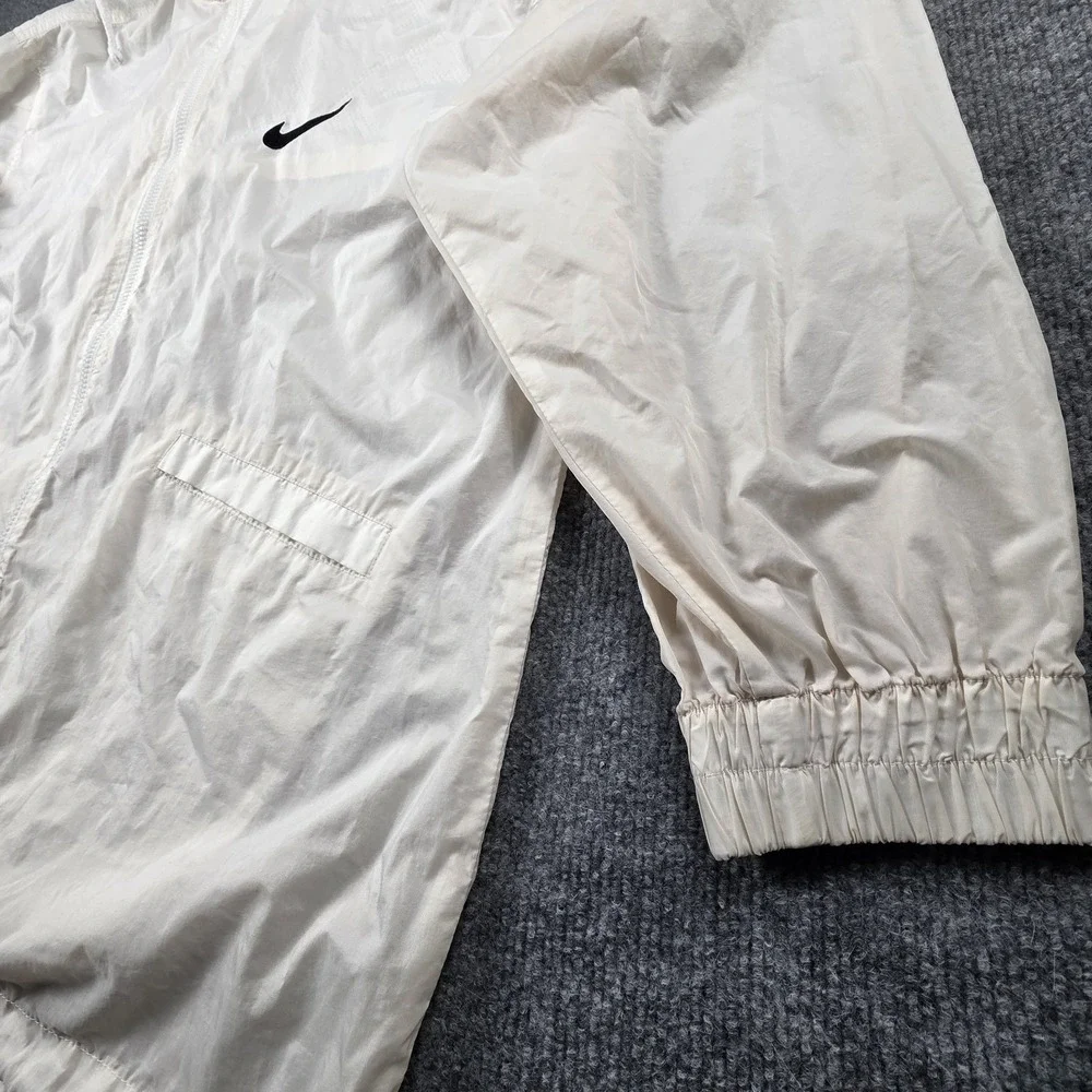 Vintage 90s Nike Windbreaker Jacket Men's XL White Nylon Made in USA Hooded Y2K‎